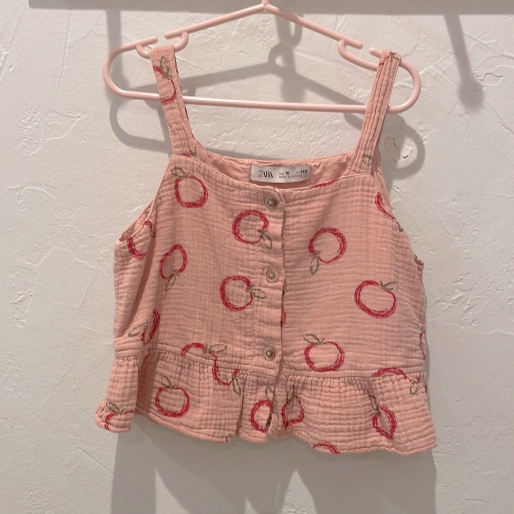 Zara cute cropped apple top girls sz 10
